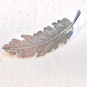 Silver Feather Barrette